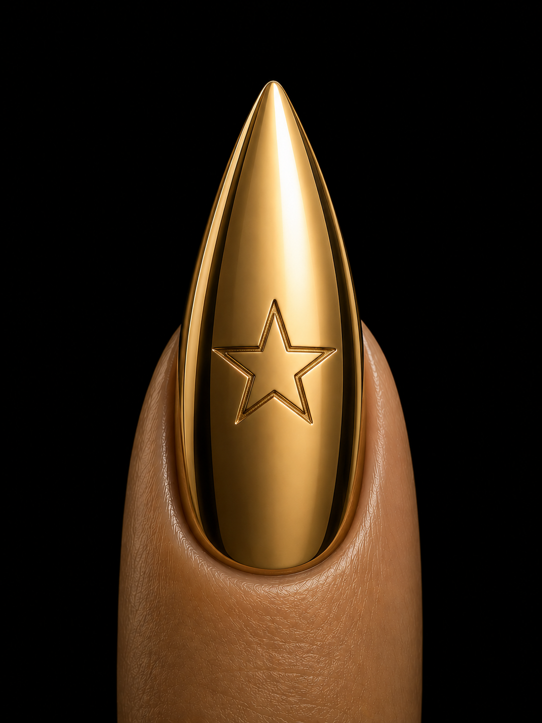 custom image engraving on solid gold metal nail