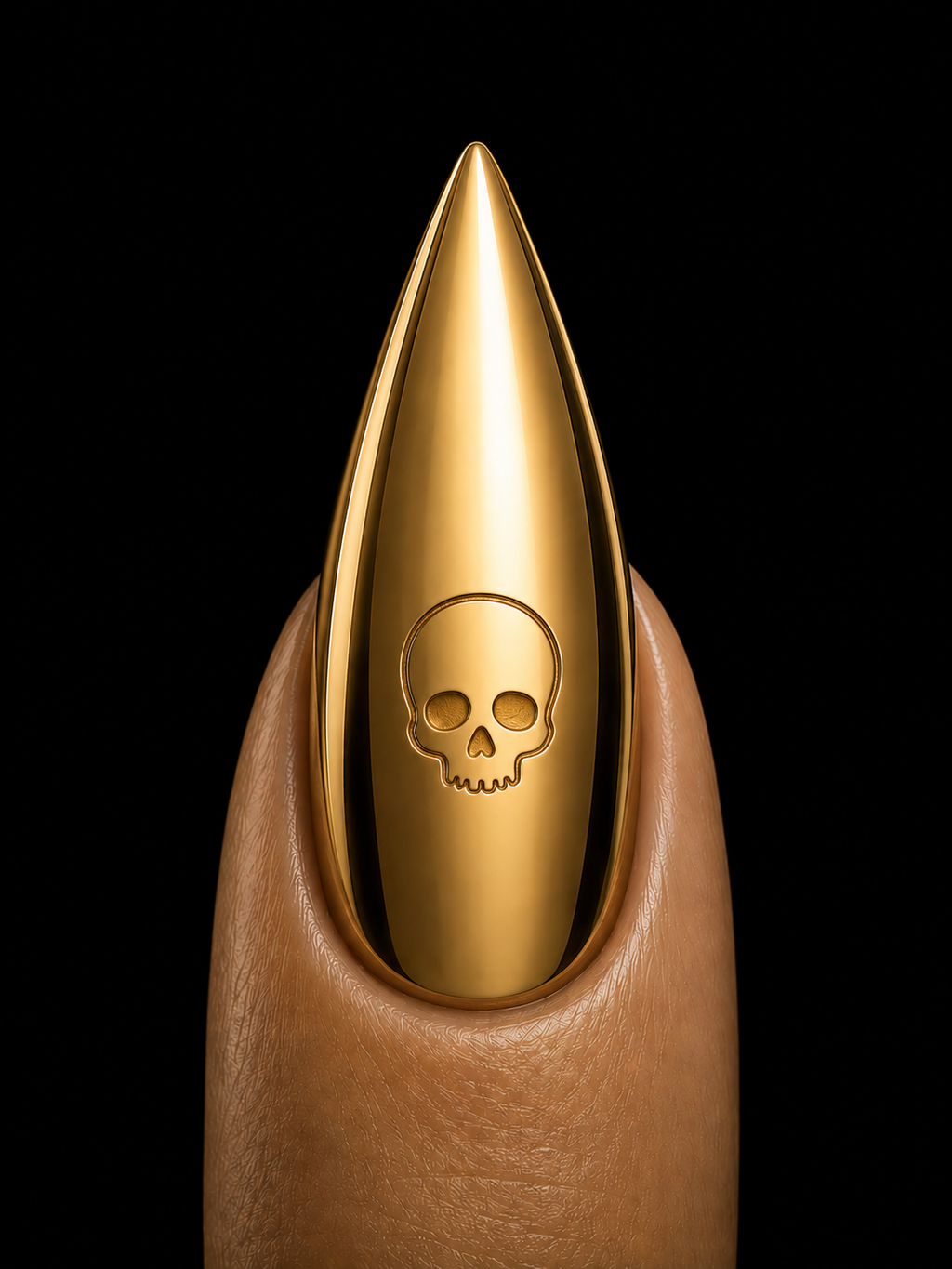 hand engraved metal nail with custom symbol
