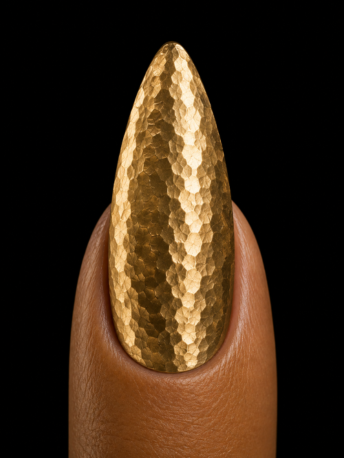 hammered finish custom metal nail sterling silver 14k gold add on