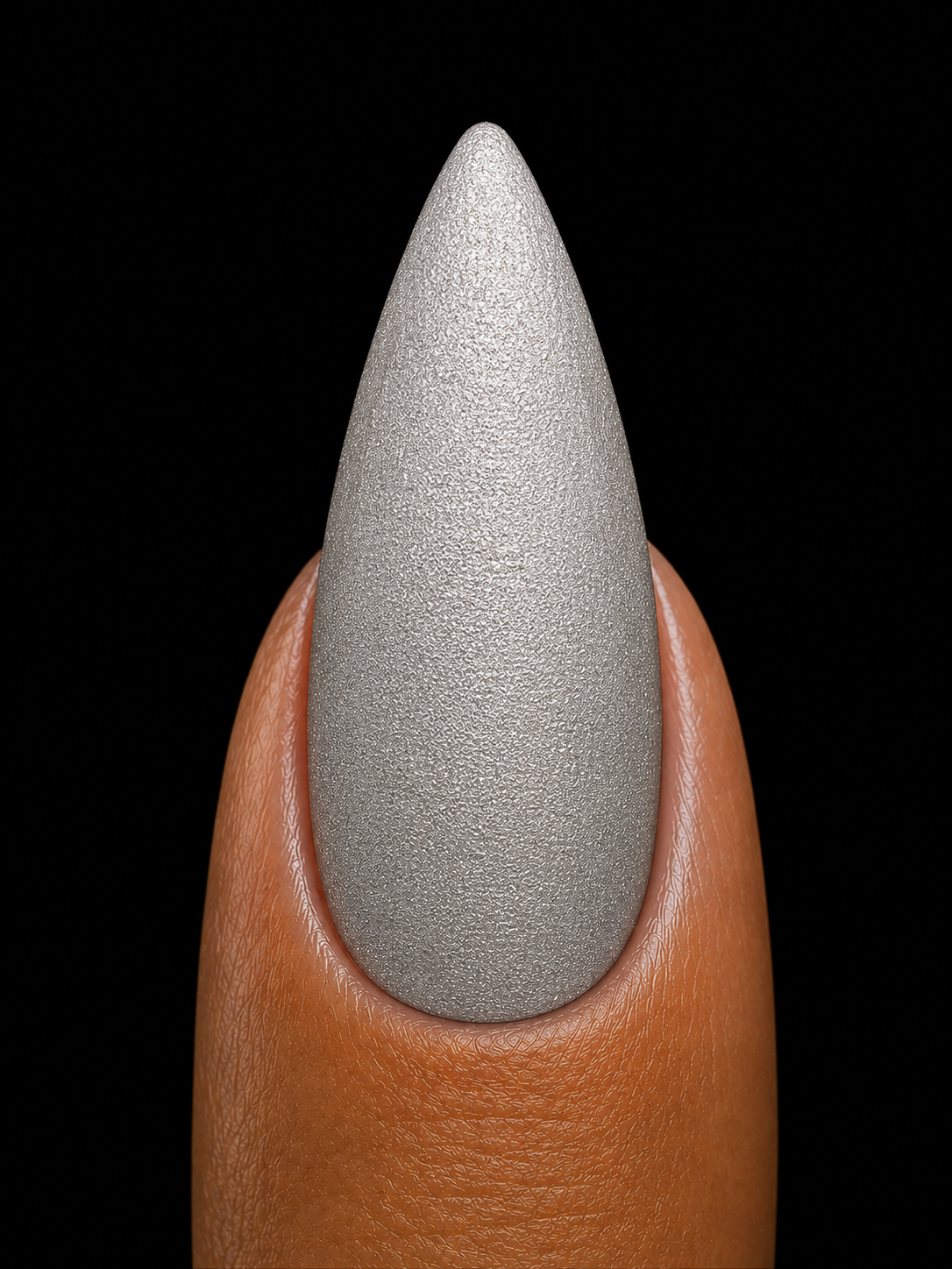 sandblast finish custom metal nail matte texture solid silver gold